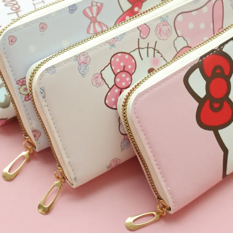 Sanrio Kuromi Long Wallet Female Student Cartoon Kuromi Fresh Large-capacity Mobile Phone Wallet Zipper Card Bag Clutch Bag New