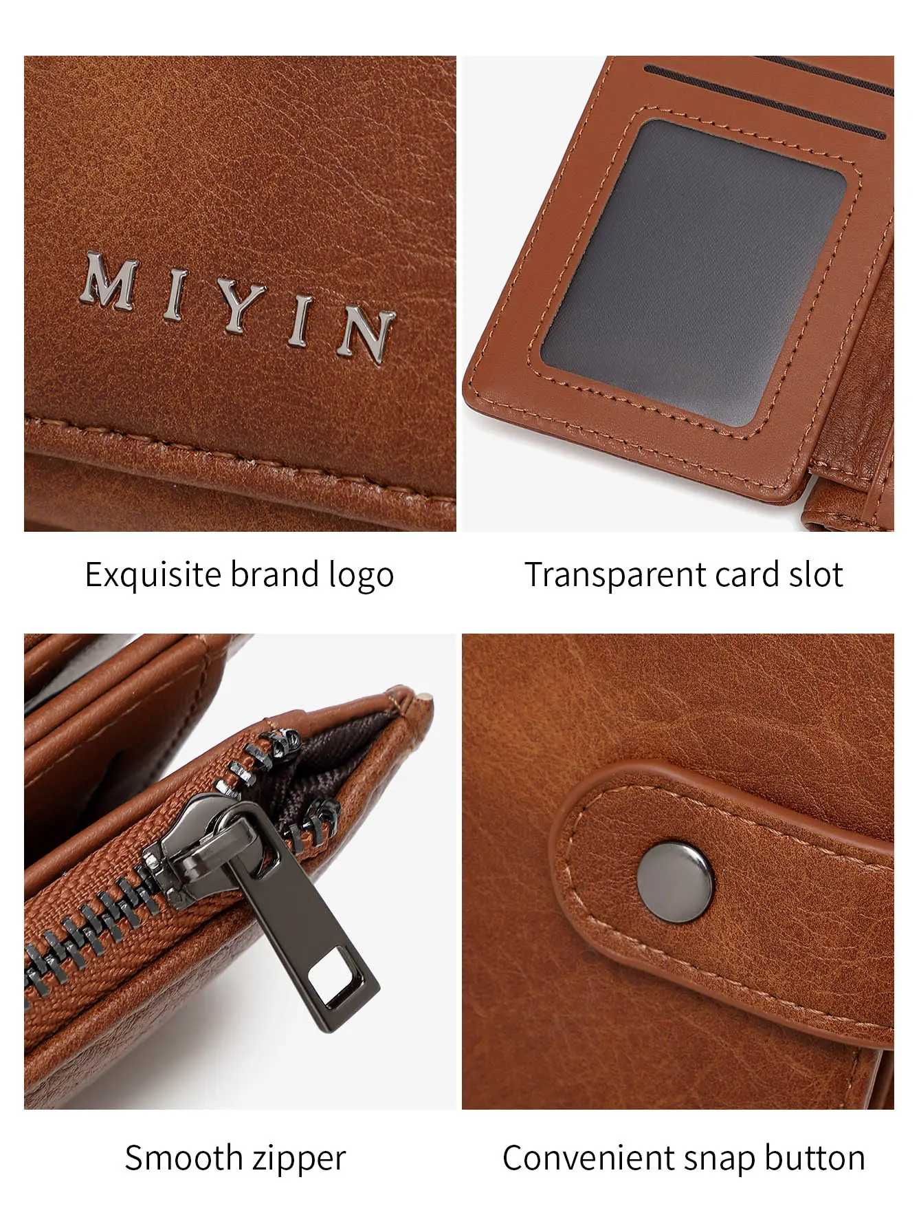 PU leather women's wallet retrothree fold large capacityshort wallet fashionable and portablecredit card IDcard women's card bag