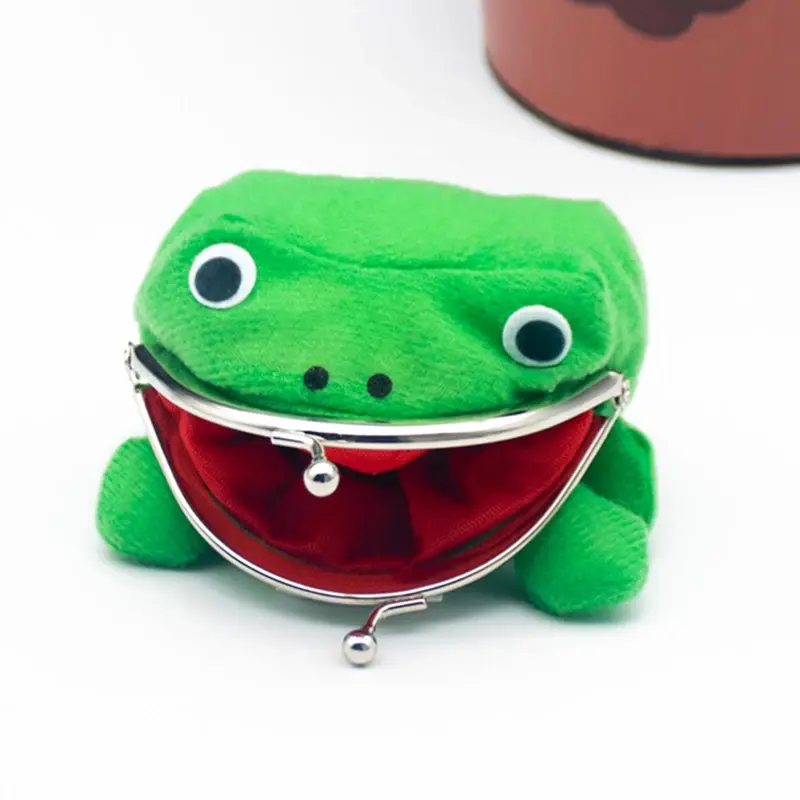 2024 New In Fashion Frog Coin Purse Kawaii Animal Women Men Coin Holder Bag Cosplay Prop Accessories Kid Toy Gift Cloth Wallets