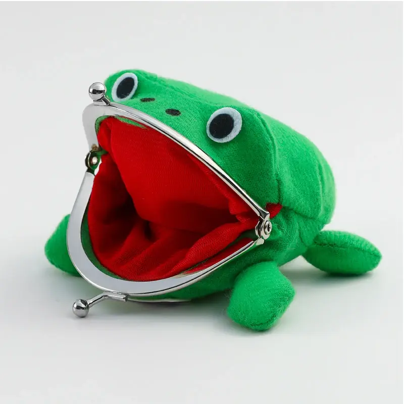 2024 New In Fashion Frog Coin Purse Kawaii Animal Women Men Coin Holder Bag Cosplay Prop Accessories Kid Toy Gift Cloth Wallets