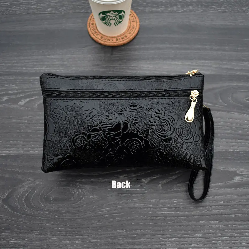 women's wallet Four zipper long clutch bag 3D knurling Retro leather Purse sac femme portfel damski wristlet kadın phone wallet