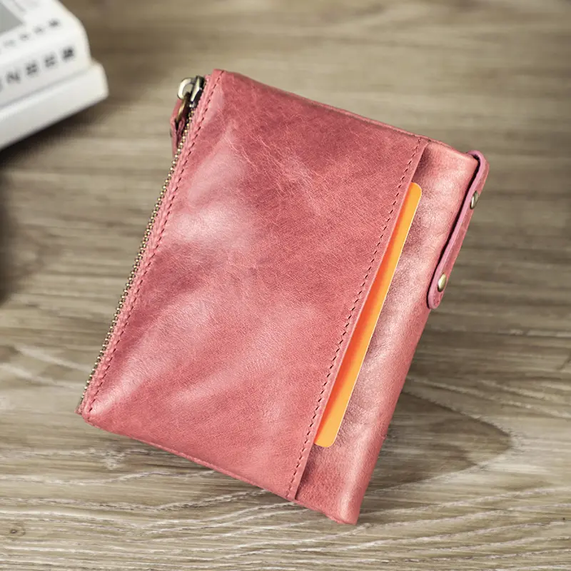 CONTACT'S Genuine  Leather Short Wallets for Women Luxury Designer Card Holder Coin Purse Money Clip Mini Wallet Female Bag Men