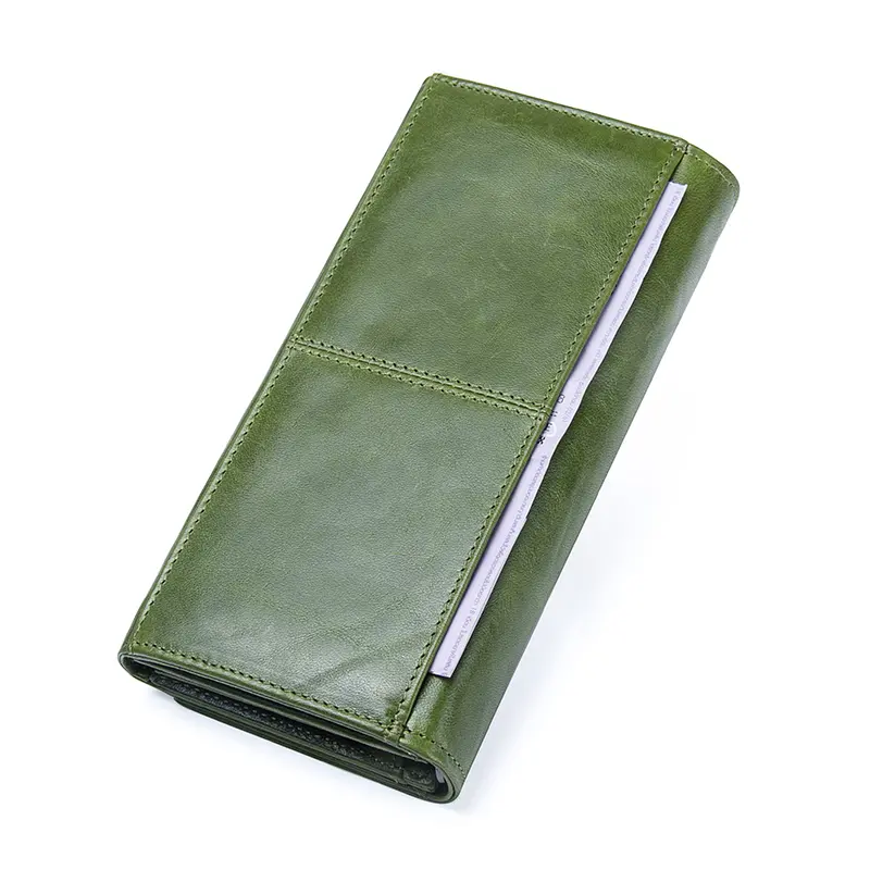 Contact's Genuine Leather Women Wallets Female Long Clutch Photo Holder Wallet Large Capacity Purses With Money Phone Bags