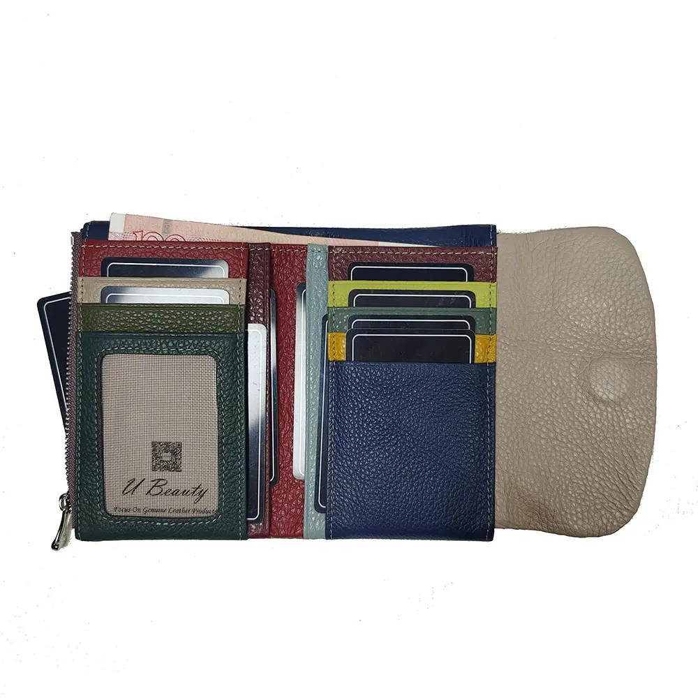 Women's Wallets Cowhide Fashion Short Wallet Soft Genuine Cow Leather Ladies Rainbow Coin Purse Bag ID Card Holders Purses