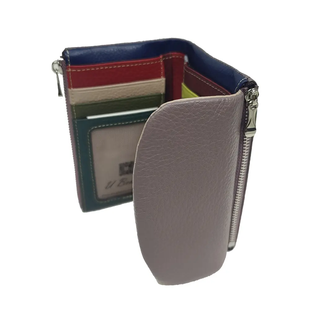 Women's Wallets Cowhide Fashion Short Wallet Soft Genuine Cow Leather Ladies Rainbow Coin Purse Bag ID Card Holders Purses