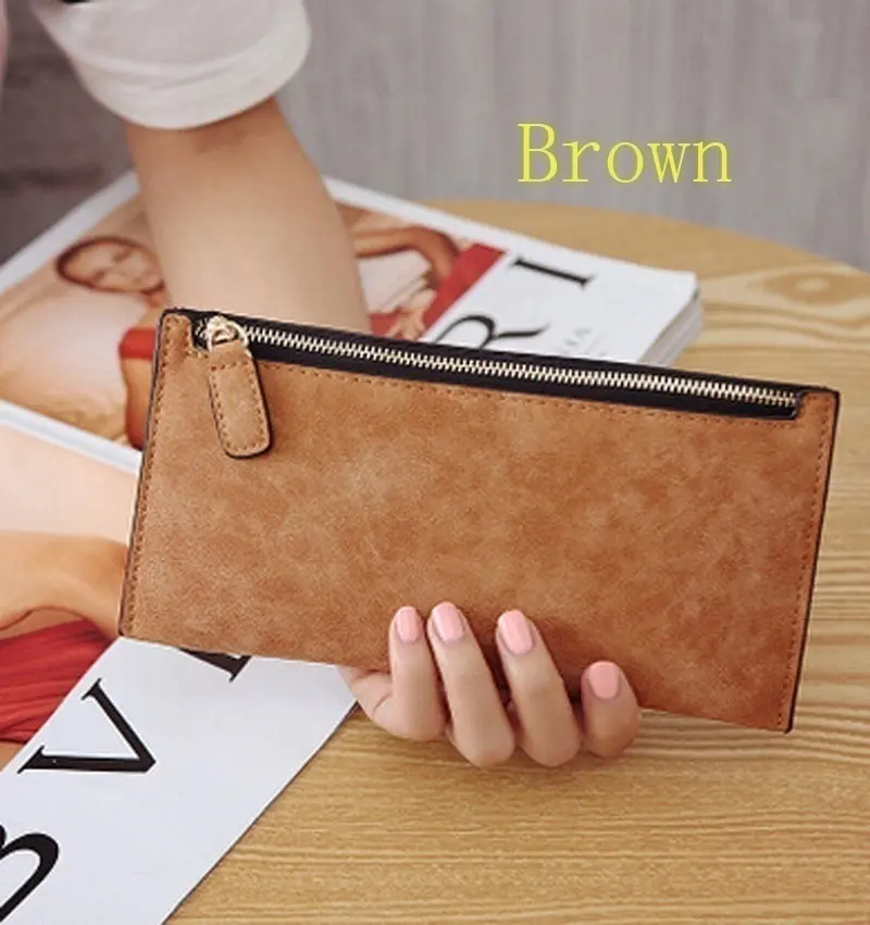 Japan and South Korea's Top Layer Cowhide Long Zippered Women's Wallet with Genuine Leather Large Bill Napa Pattern Zipper Bag
