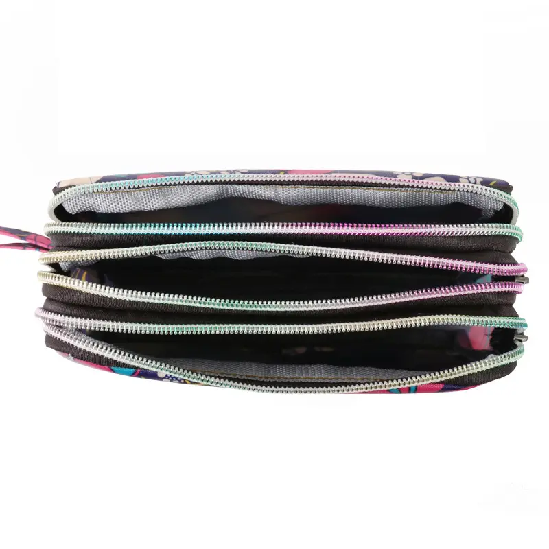 Thickened Three-layer Long Zipper Pocket Purse Women's Handbag Wrist Mobile Phone Bag Cute Washable Cloth Clutch Bag
