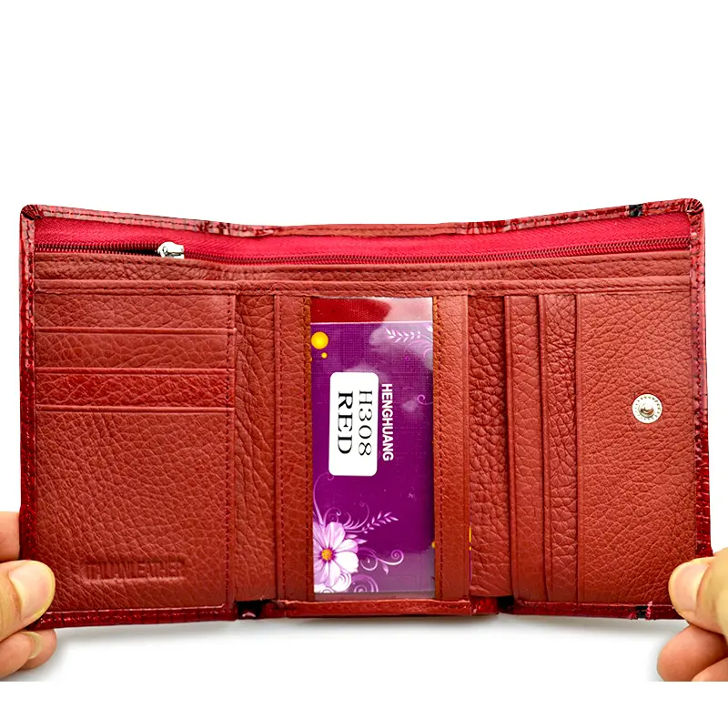 HH Women's Wallet and Purse Genuine Leather Lady's Wallets Small Short  Clutch Coin Purse Luxury Female Luxury Purses