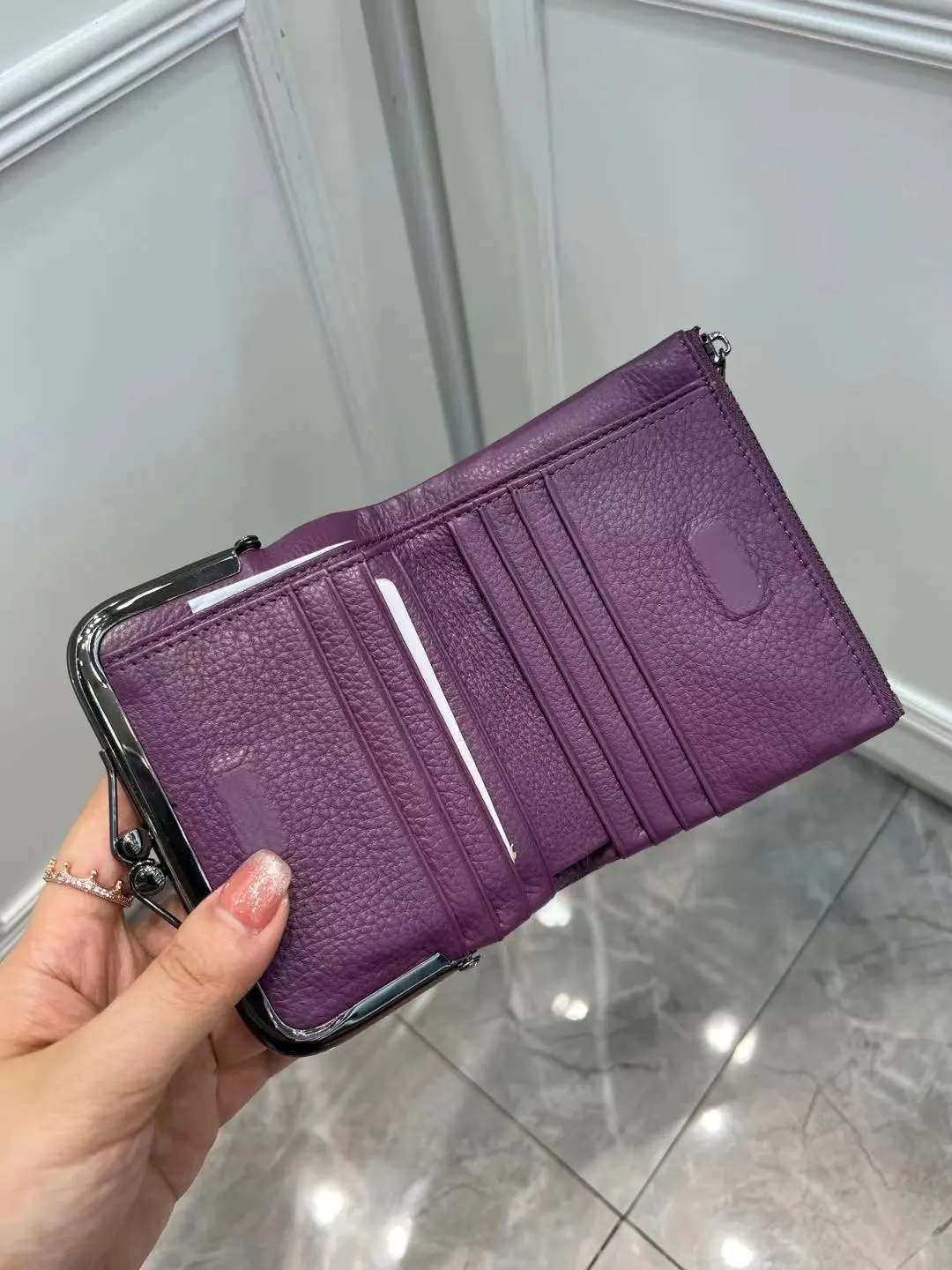 Coin Purse Genuine Leather Retro Handbag Short Wallet Women's Multifunctional Clip Zero Wallet Cowhide wallets Card holder