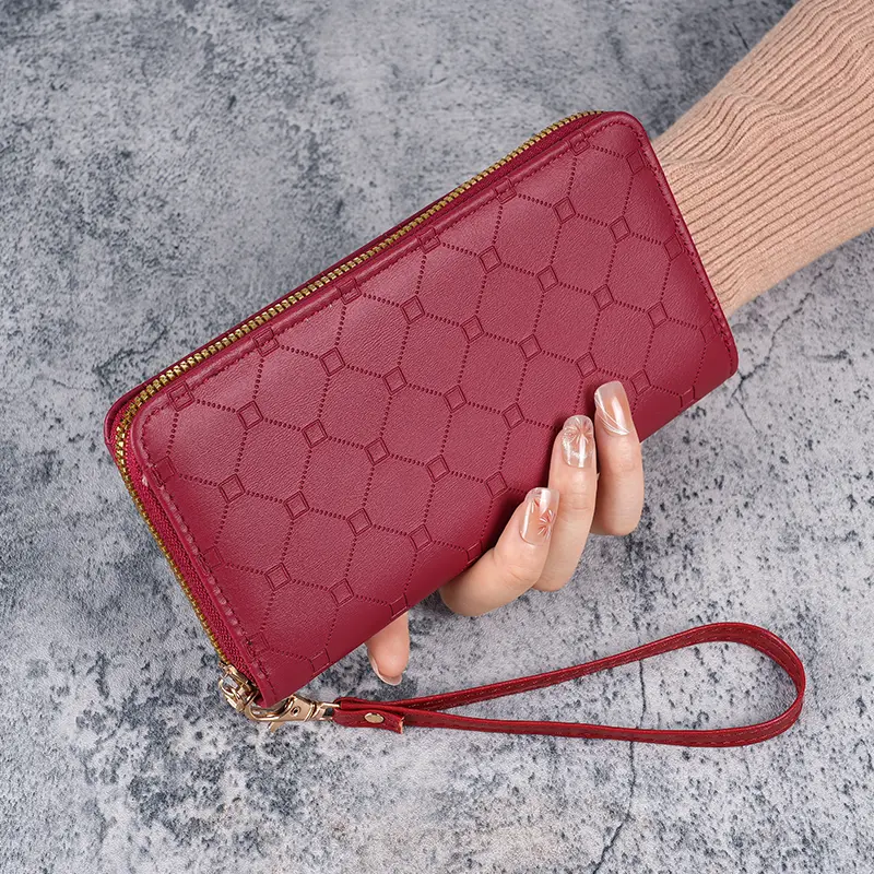 2024 new wallet Korean cute long coin purse large capacity lady multi-card zipper holding mobile phone bag female