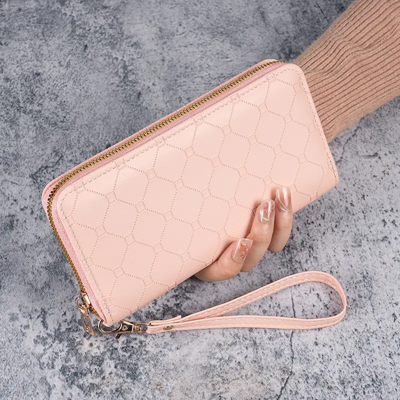 2024 new wallet Korean cute long coin purse large capacity lady multi-card zipper holding mobile phone bag female
