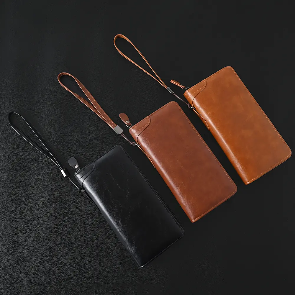 Men's Long Wallet Zipper PU Leather RFID Wallets for men and women Clutch Bag Multifunction Credit Card Holder Purse Man