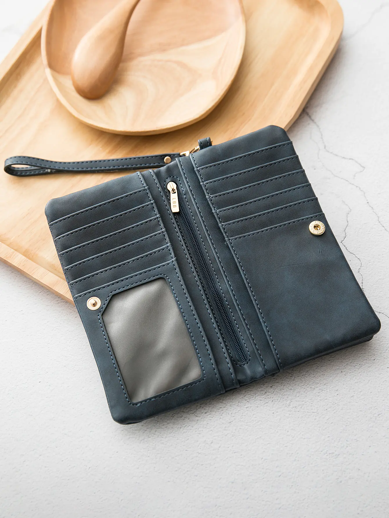 Retro Fashion Women's Long Wallet Large Capacity Double Fold Multi Card Slot Wallet Multi functional Double Zipper Handbag