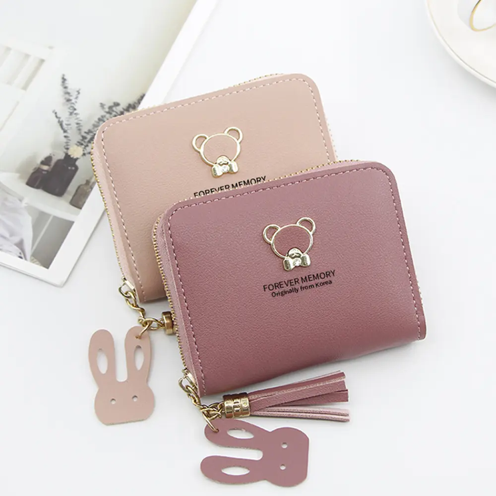 2024 Short Women Wallets Mini Cute Coin Pocket Card Holder Female Purse New Fashion Kpop Small Wallet For Girls