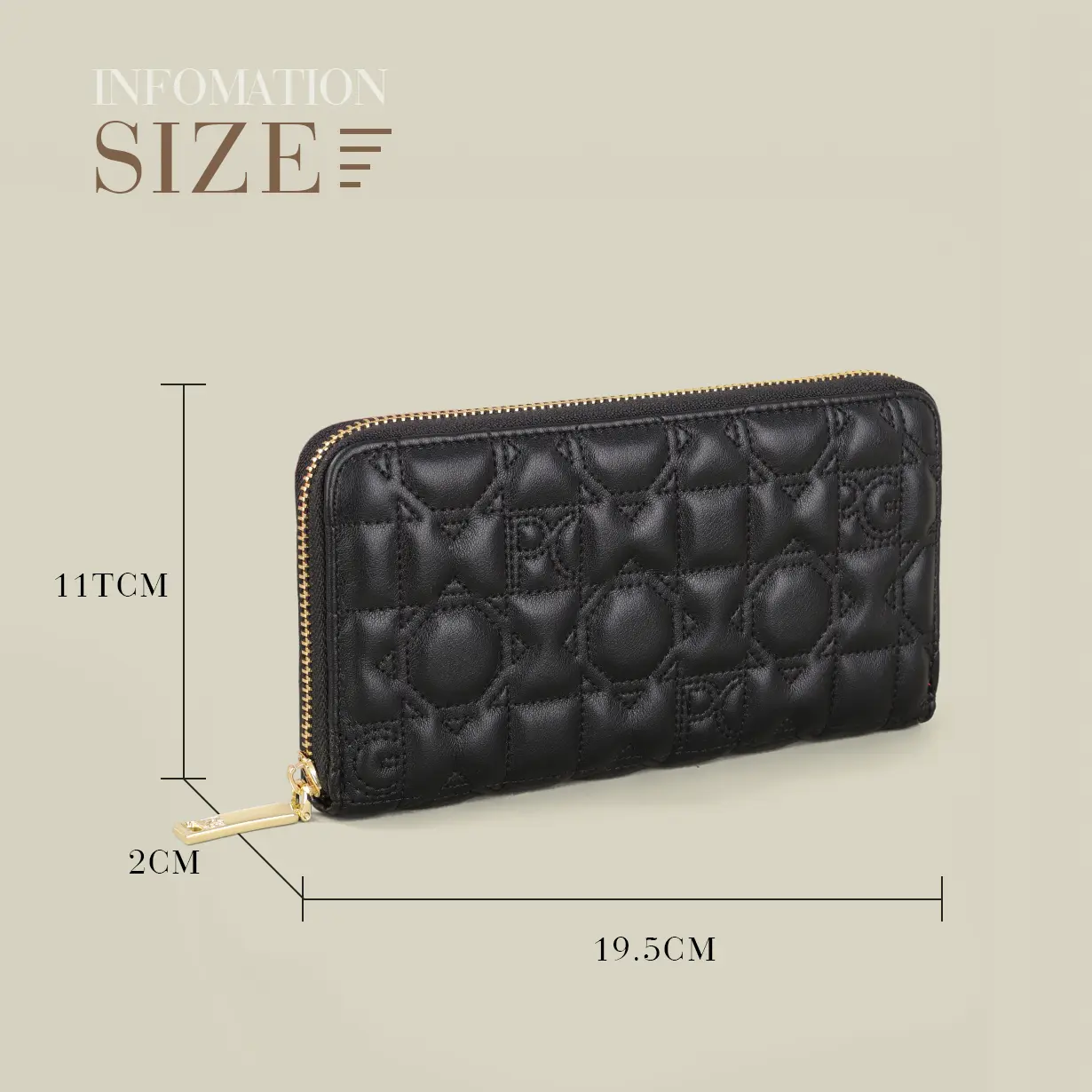 PG Women's Wallet Large Capacity Wallet Purse with Zipper for/Evening/Woman/Cellphone/Lady/Party