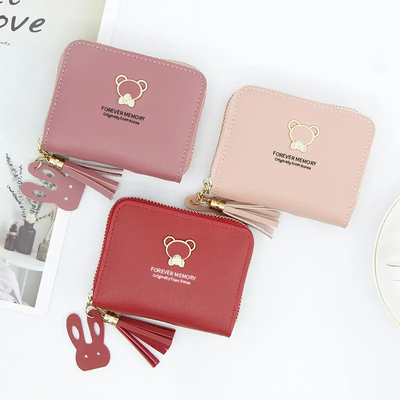 2024 Short Women Wallets Mini Cute Coin Pocket Card Holder Female Purse New Fashion Kpop Small Wallet For Girls