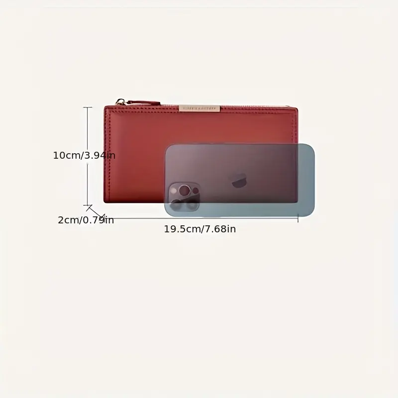 Ultra Slim Wallet For Women, RFID Blocking Credit Card Holder, Bifold Clutch Coin Zipper Travel Long Purse