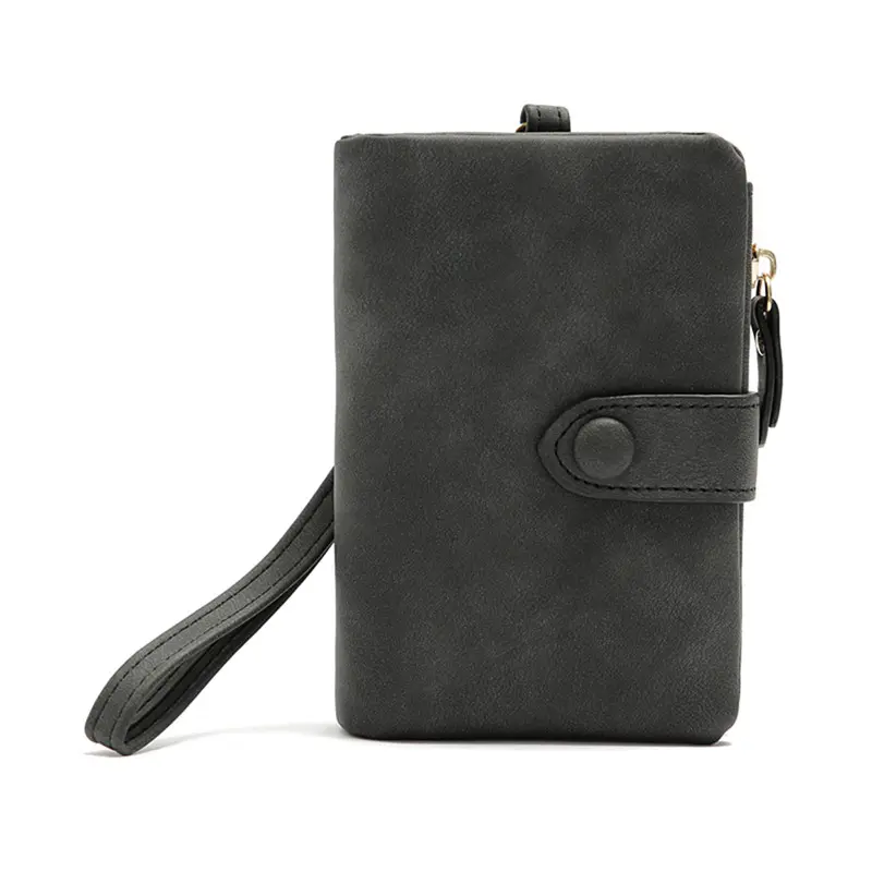 Women Folding Short Wallet Ladies Quality Pu Leather Wallet Simple Short Coin Purse Cute Solid Color Card Holder For Female