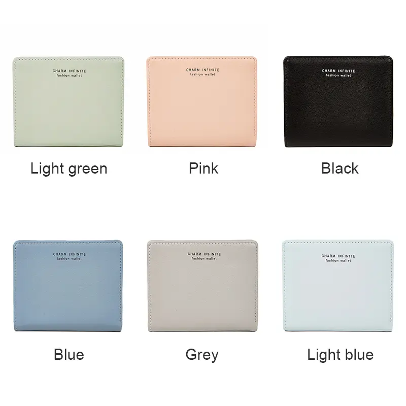 Ultra-Thin Folding Wallet for Women, Mini Wallet, Credit Card Bag, Cute Short Coin Purse, Simple Fashion, New, 2024