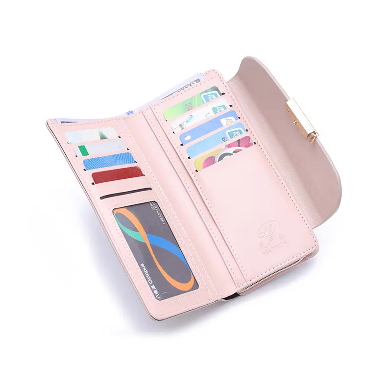 New printed women's long wallet, Korean version PU leather, multi-slot folding, student coin purse, multi-functional, fashionabl