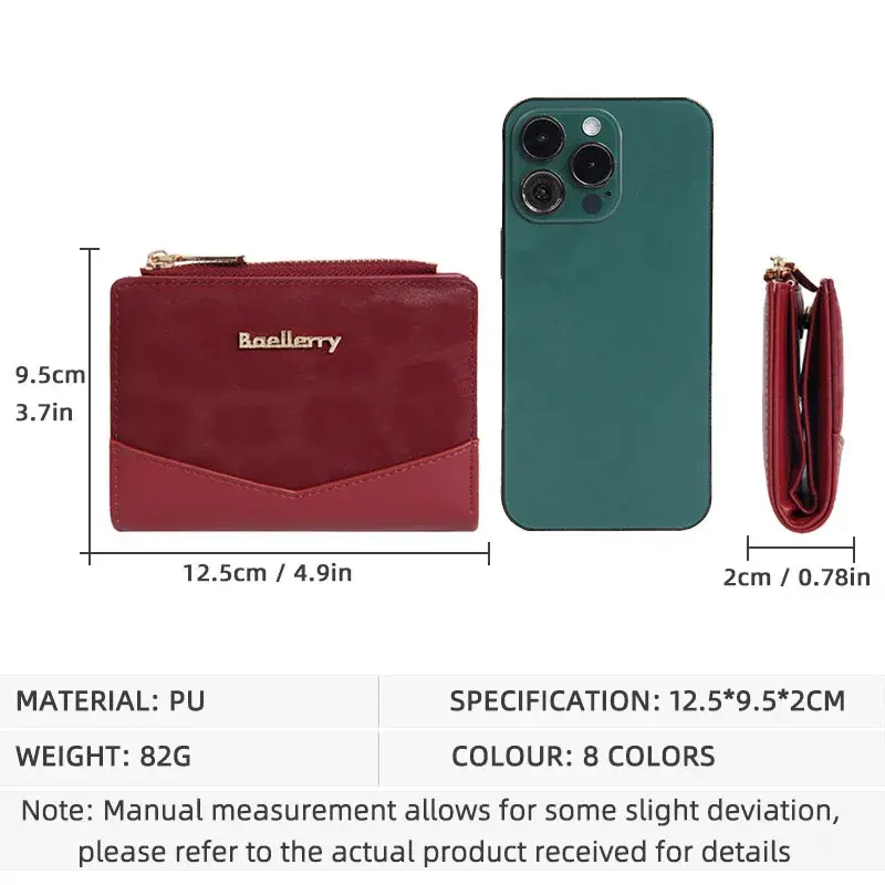 2025 Women Wallet PU Leather Female Wallet Made Leather Purses Card Holder Foldable Portable Lady Coin Zipper Purses Card Holder