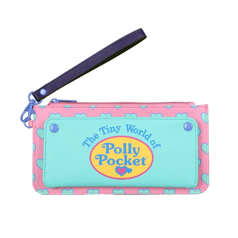 Kawaii Fold Long Wallet Women's Cute Card Holder Cartoon Pattern Coin Purse With Zipper Pocket
