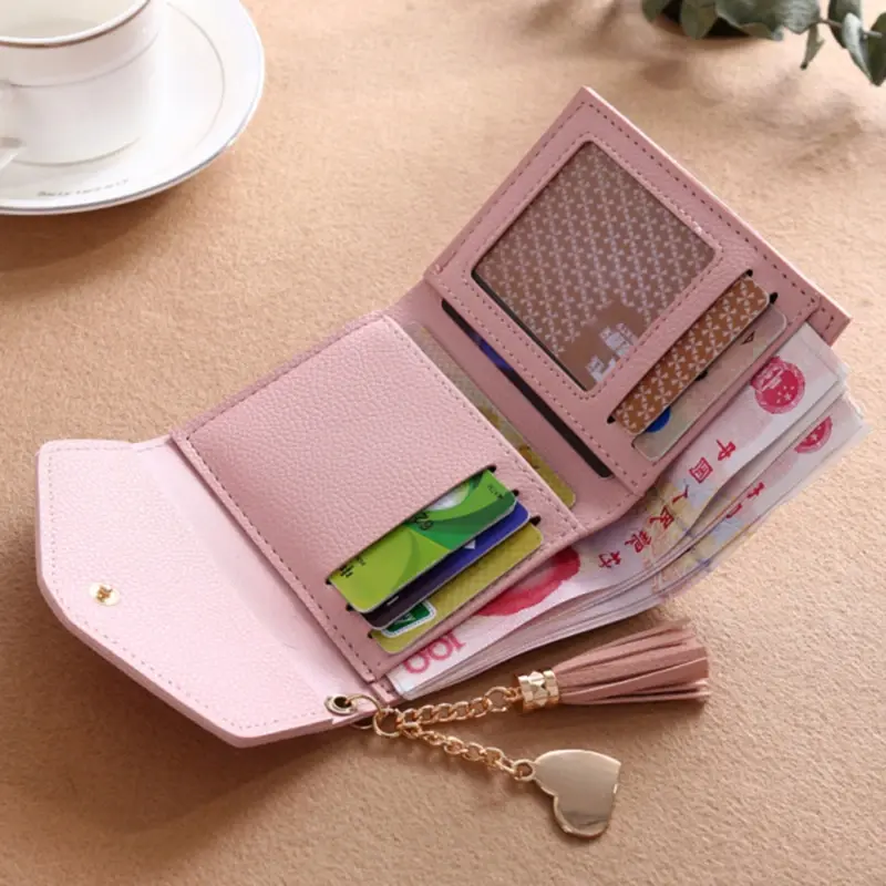 Mini Tassel Wallet Women Fashion Purse Female Short Wallets Korean Students Lovely Small for