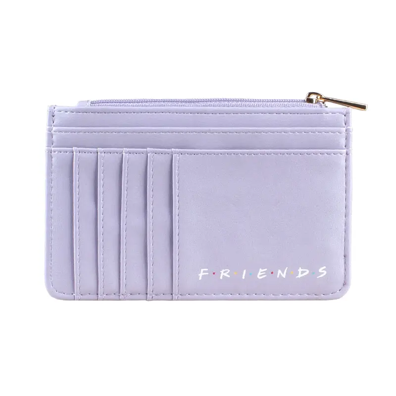 Slim & Stylish Women's Light Purple PU Coin Purse with Golden-Tone Accent - Ultra-Thin Wallet