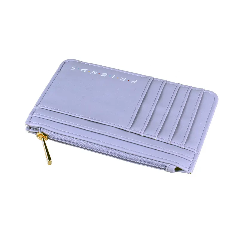 Slim & Stylish Women's Light Purple PU Coin Purse with Golden-Tone Accent - Ultra-Thin Wallet