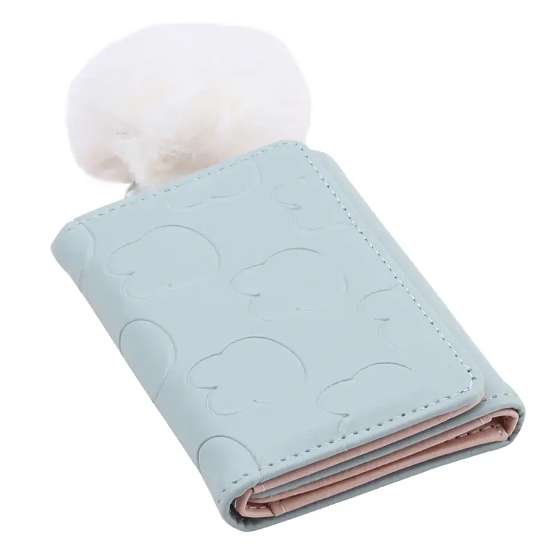 Rabbit Pattern Short Wallet, Solid Color Sweet Trifold Coin Purse, Classic Credit Card Holder High appearance level