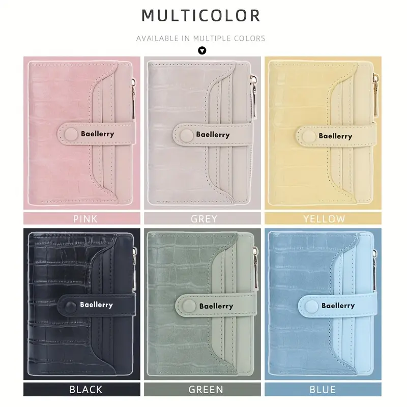 Baellerry Brand Wallet Women 2023 New Women's Short Wallet Buckle Sanded Leather Coin Purse Mini Female Purses Carteras