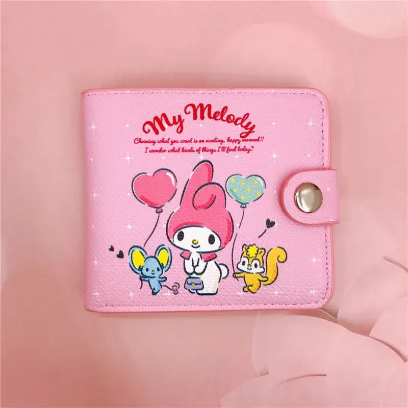 New Sanrio PU casual girl bag accessories cartoon Wallet Short Kuromi Money bag Hello Kitty Coin Wallet Card Bag Wallet bag