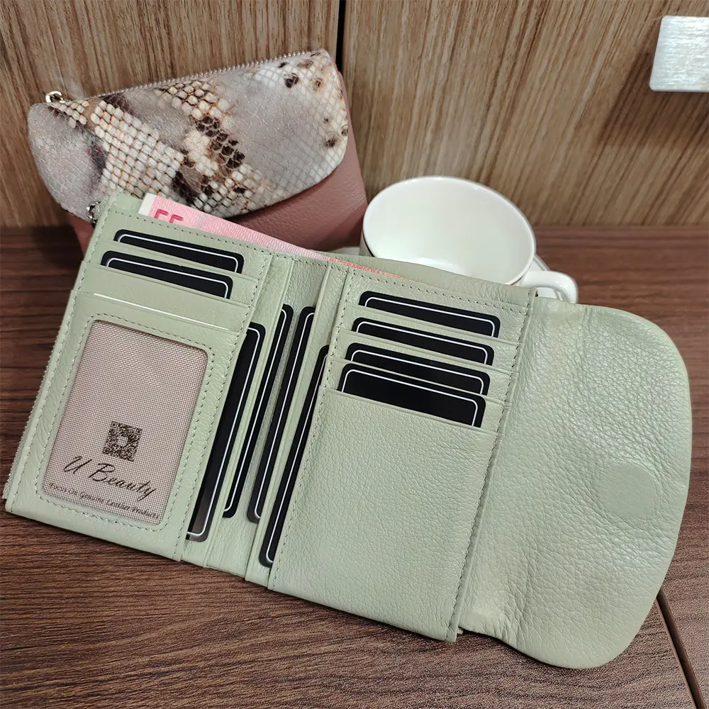 New 10 Colors Snake Pattern Cow Leather Short Wallet Women Fashion Python Genuine Cowhide Tri-fold Card Holder Purse Ladies