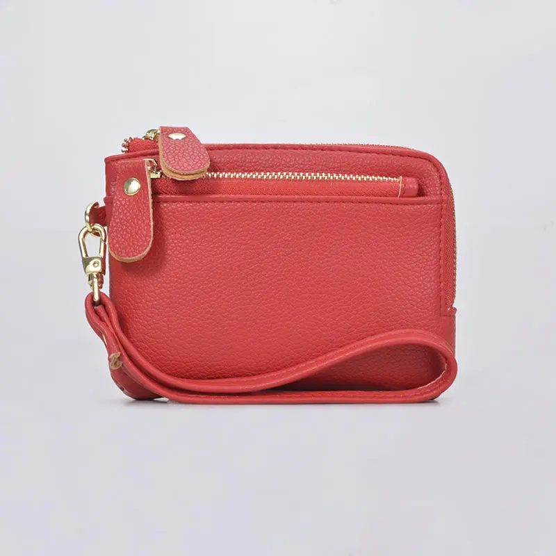 Fashion Wallets Multi Card Slots Solid Color Keychain Wallet Multi Functional Coin Pocket Women Lipstick Earphone Storage Pouch