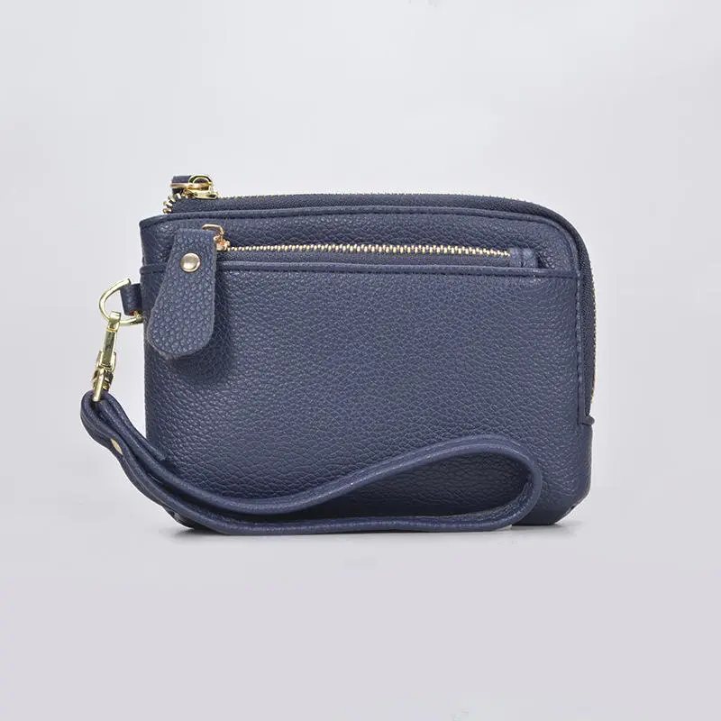 Fashion Wallets Multi Card Slots Solid Color Keychain Wallet Multi Functional Coin Pocket Women Lipstick Earphone Storage Pouch