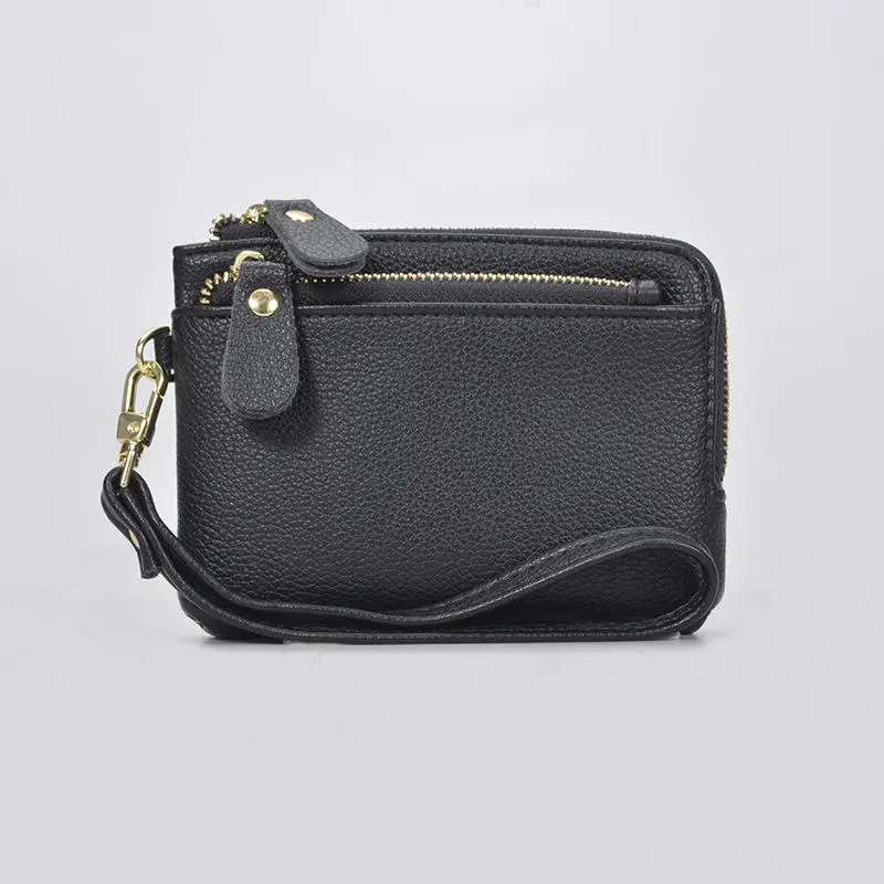 Fashion Wallets Multi Card Slots Solid Color Keychain Wallet Multi Functional Coin Pocket Women Lipstick Earphone Storage Pouch