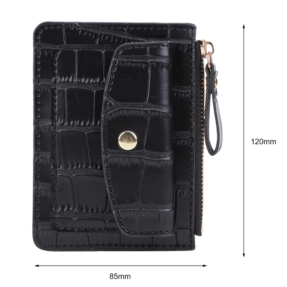 Women Fashion Short Wallet PU Leather Coin Card Holder Solid Color Casual Money Wallet Female Outdoor Bag