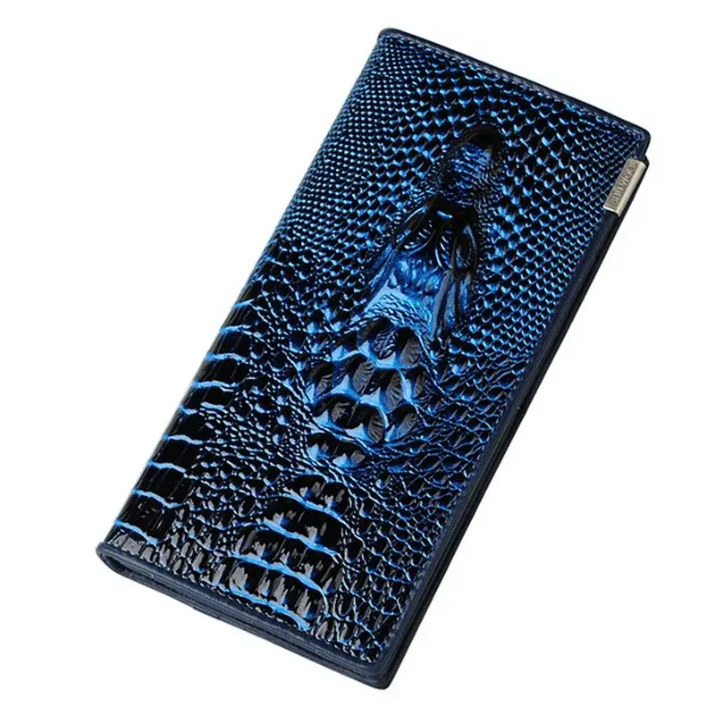Lady's Wallet Large Capacity Portable Leather Wallet With Long Zipper Pattern