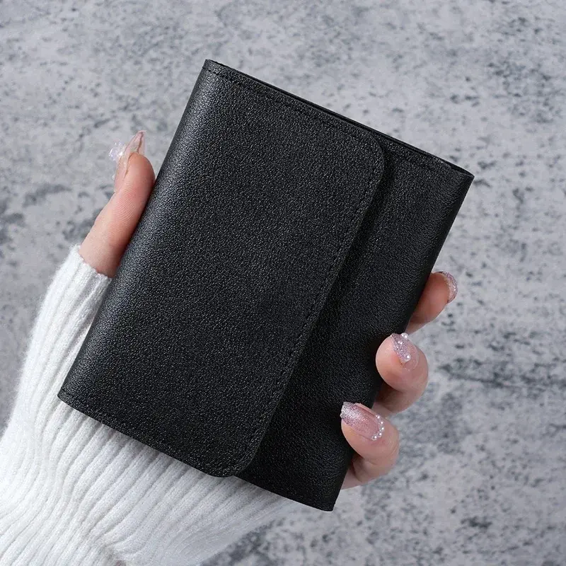 Multifunctional Card Bag Simple Short Women's Wallet Student Ticket Clip Change 30% Off Ultra-thin Glossy Wallet