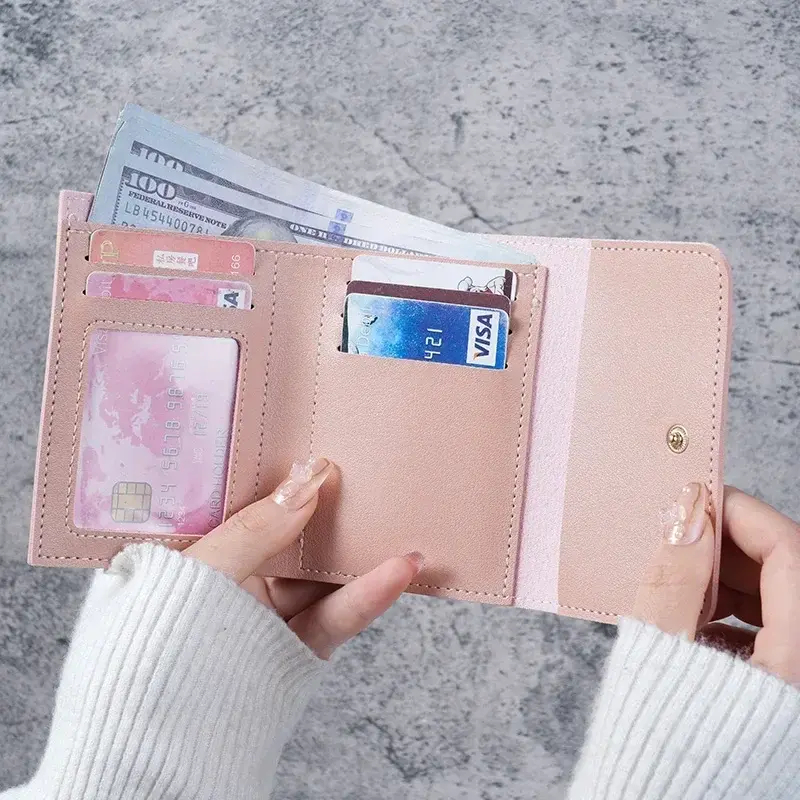 Multifunctional Card Bag Simple Short Women's Wallet Student Ticket Clip Change 30% Off Ultra-thin Glossy Wallet