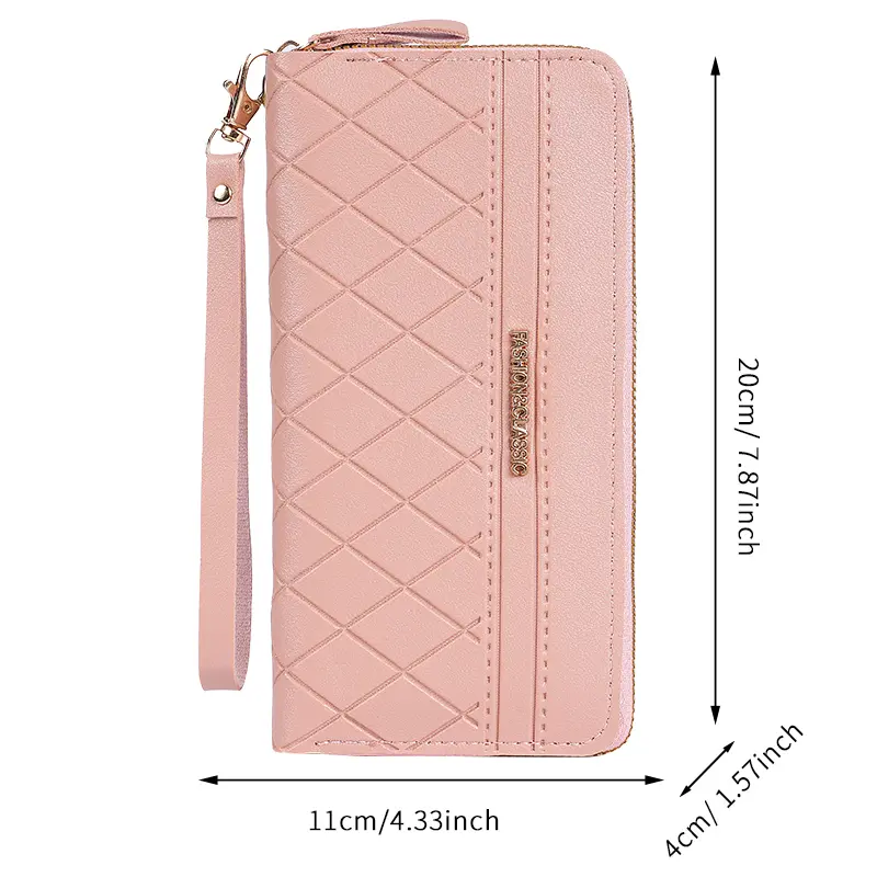 2025 new ladies long wallet Korean version of simple double zipper explosions coin purse multi-card wallet card package