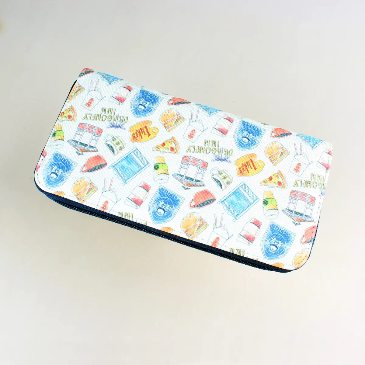 Large Capacity Cartoon Pattern Clutch Wallet with Zipper - Versatile Credit Card and Coin Purse
