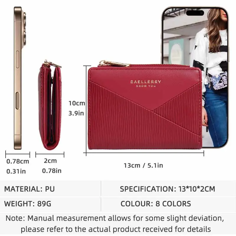New High-end Purse Pu Leather Card Bag Mini Wallet Ladies Money Clip Multifunctional Wallet Women Short Certificate Storage Bags