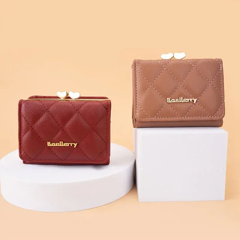 Short Mini Clutch Three Fold Hasp Wallet Short Credit Card Holder for Women Fashion Cute Card Case Coin Purse Cute Ladies Wallet