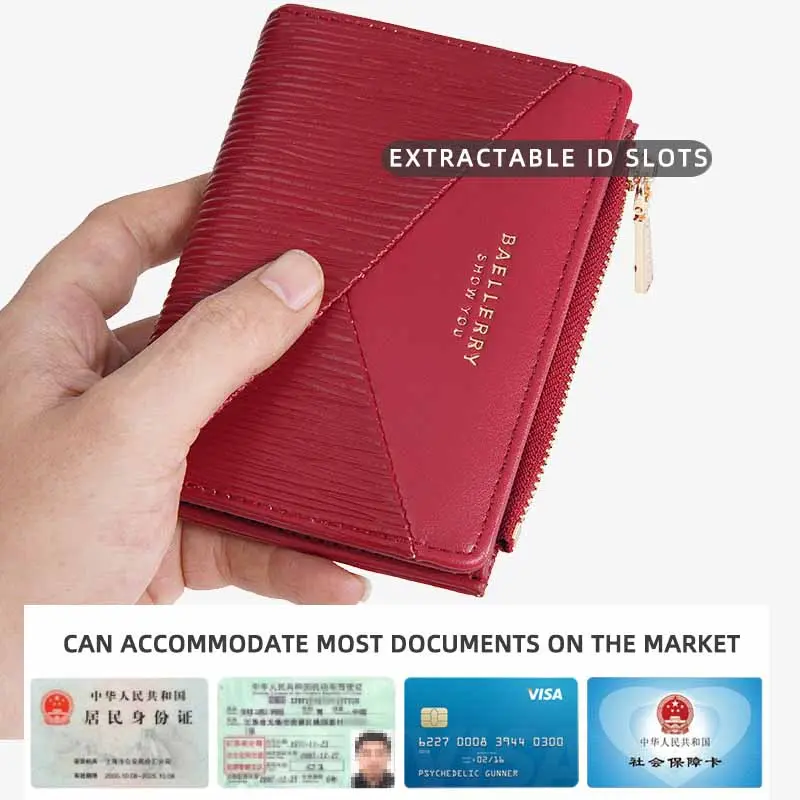 New High-end Purse Pu Leather Card Bag Mini Wallet Ladies Money Clip Multifunctional Wallet Women Short Certificate Storage Bags