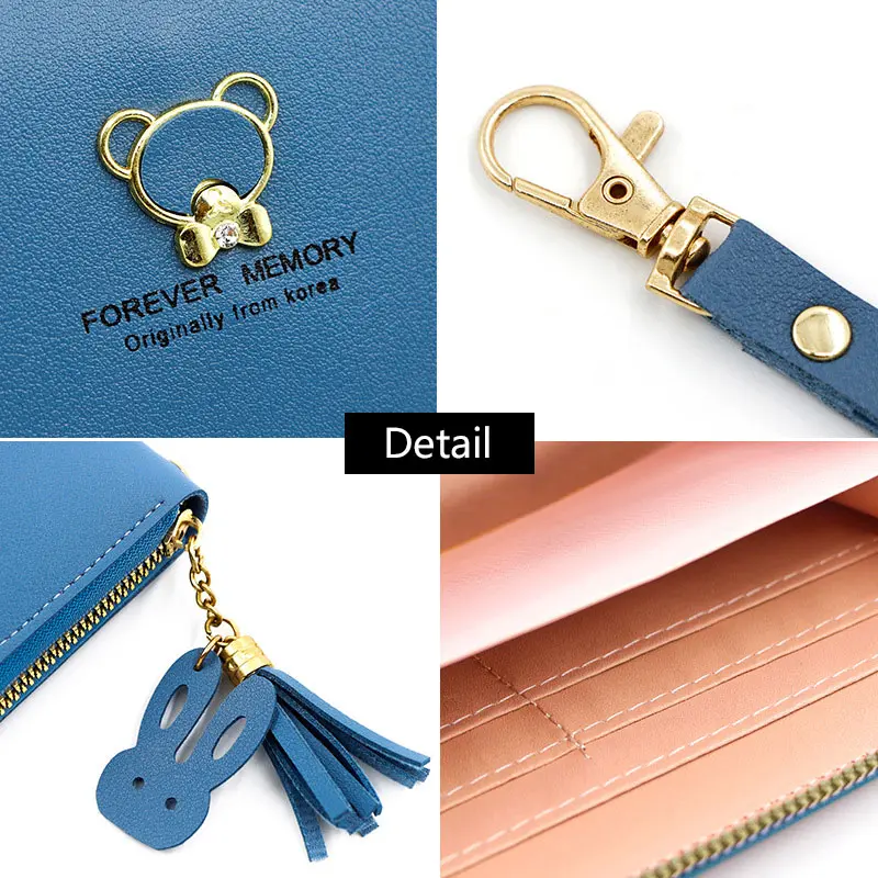 New Large Capacity Women Long Wallets Simple Zipper Phone Bag Card Holder Female Purse Coin Pocket Cute Wallet For Girls