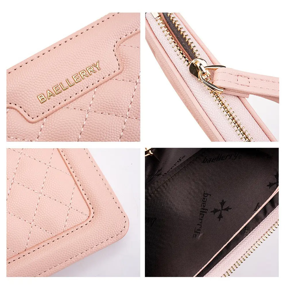 Baellerry 2025 Women's Long Wallet - PU Leather 6 Card Slots & Zippered Coin Pocket, Slim Business Organizer Purse