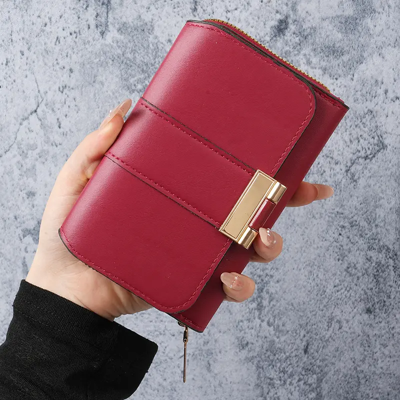 Fashionable new cross-border women's wallet with multiple card slots and large capacity wallet, retro multifunctional zero walle