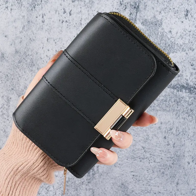 Fashionable new cross-border women's wallet with multiple card slots and large capacity wallet, retro multifunctional zero walle
