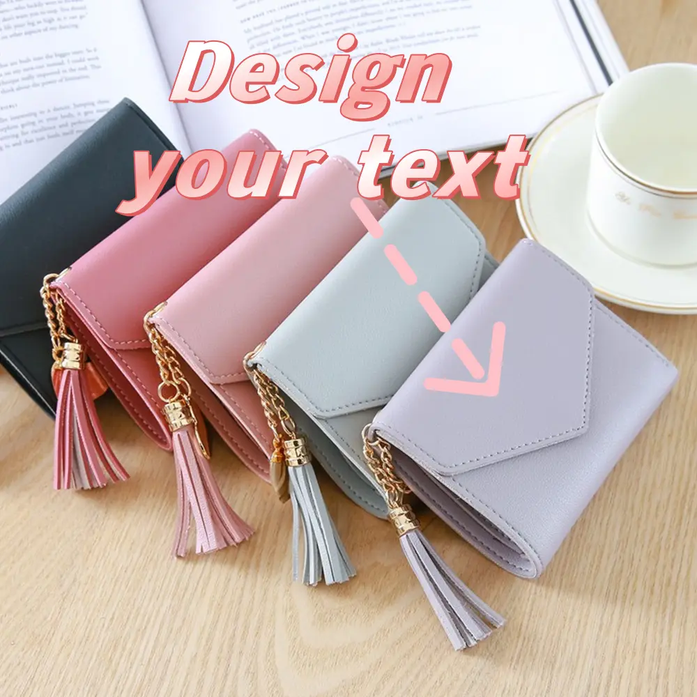 Customized Personalized Short Tassel Pendant Womens Wallet Waterproof Custom Luxury Fashion High Quality Little Girl Coin Purse